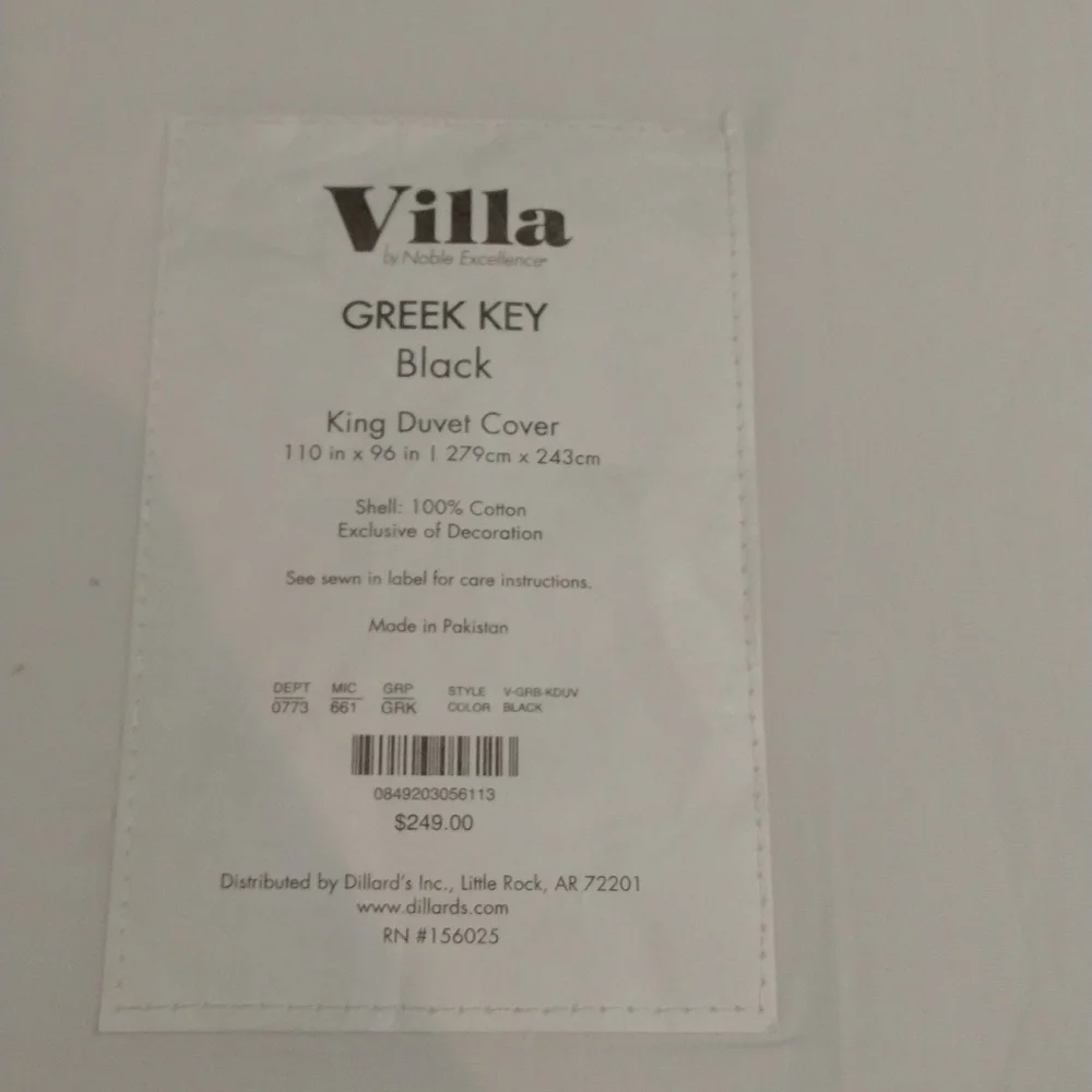Villa By Noble Excellence Greek Key Duvet Cover & Sham